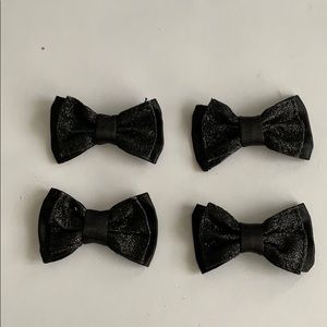 4- black glitter with satin hair clip